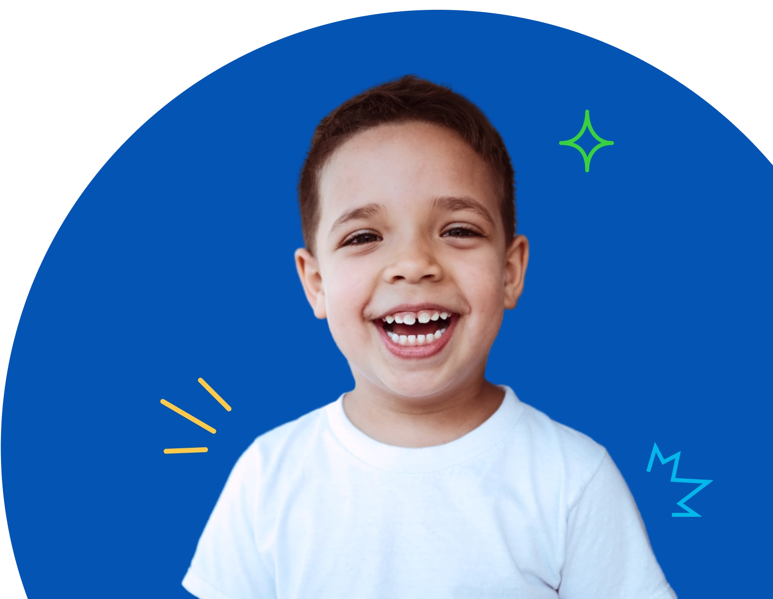 Home Page 2 Young boy smiling after receiving kids dental treatments.